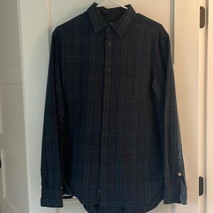 Rag and bone navy/green plaid button down.